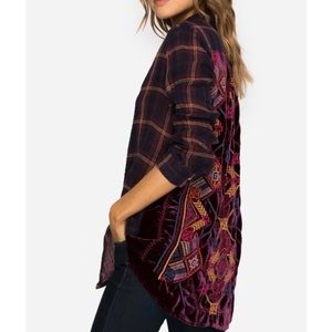 JOHNNY WAS Velvet Back Button Down